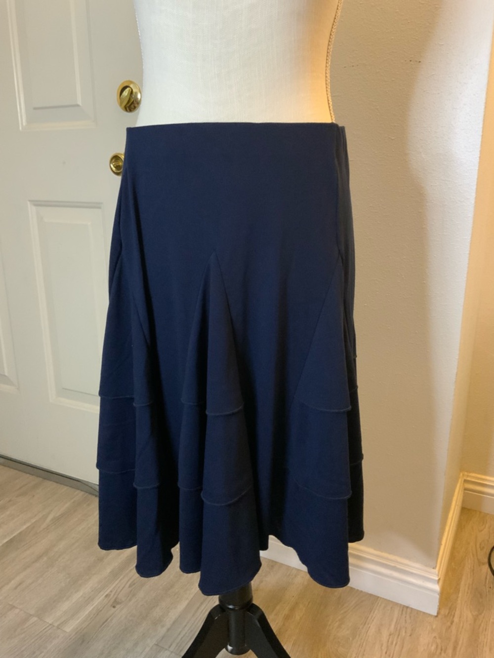 Ralph Lauren Navy Flared Tiered Circle Skirt